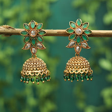 Gold Look Fine Stone Jhumki 11084-6982