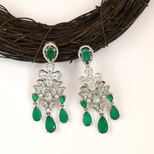 Layered Neck Zircon/AD Bridal Necklace Set 15851-28