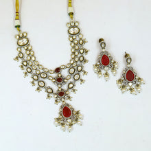 Round Neck Layered Kundan Necklace Set 18716-28