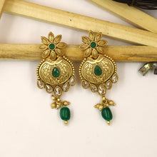 Green Gold Look Necklace Set 19490-6661