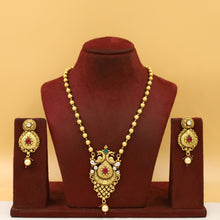 Ruby Green Gold Look Pendant Set