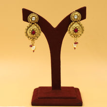 Ruby Green Gold Look Pendant Set