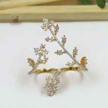 Zircon/AD Double Finger Ring 20206-08