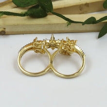 Zircon/AD Double Finger Ring 20202-08