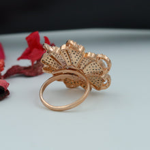 Zircon/AD Rose Gold Ring 14025-1116