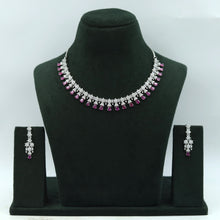 Ruby Zircon/AD Necklace Set 18499-5681