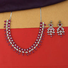 Round Neck Zircon/AD Necklace Set 4151-69