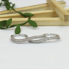 Zircon/AD Tripple Finger Ring 20203-08