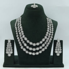 Long Neck Zircon/AD Necklace Set 6666-28