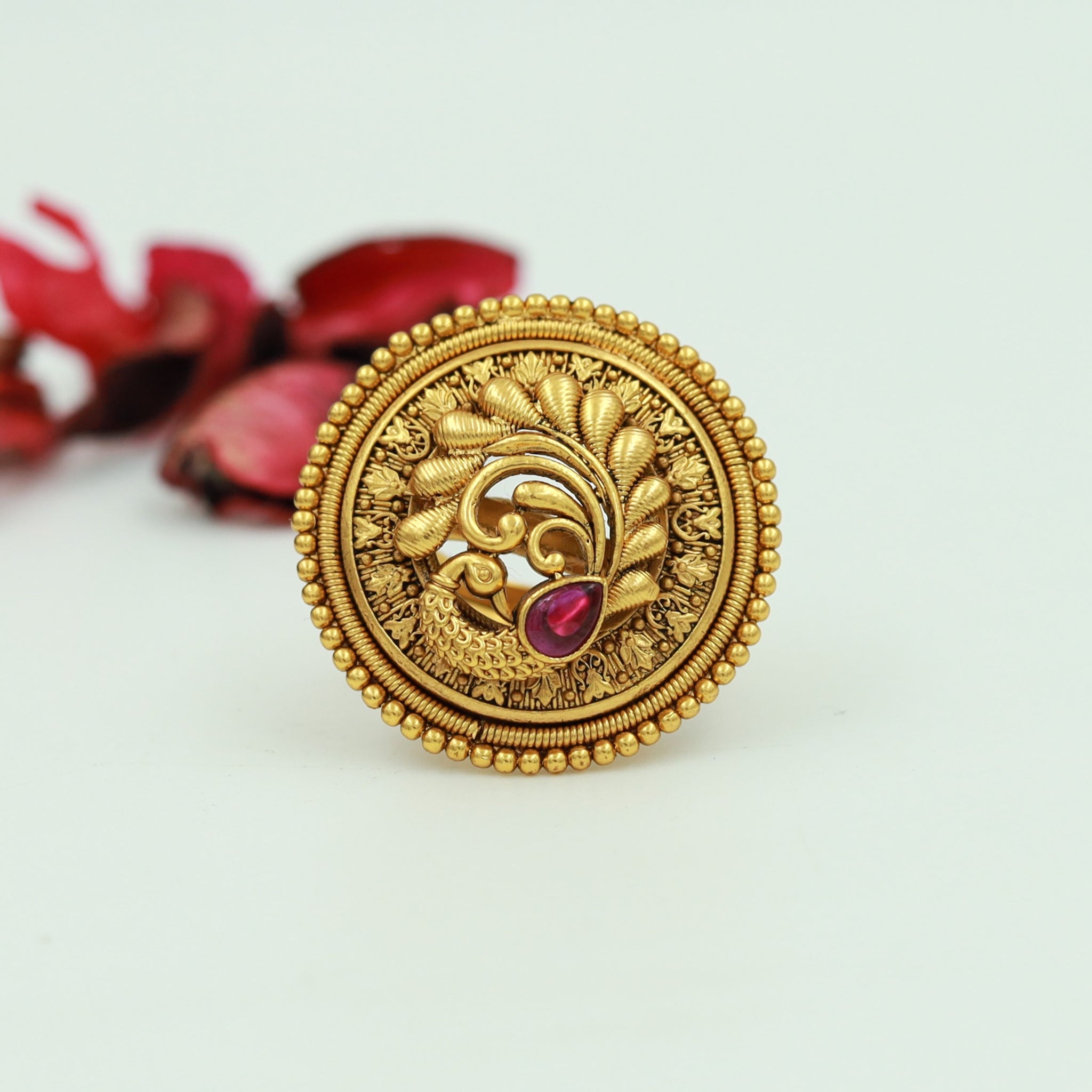 Adjustable Antique Gold Plated Ring 15798-28