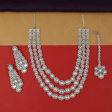 Long Neck Zircon/AD Necklace Set 6666-28