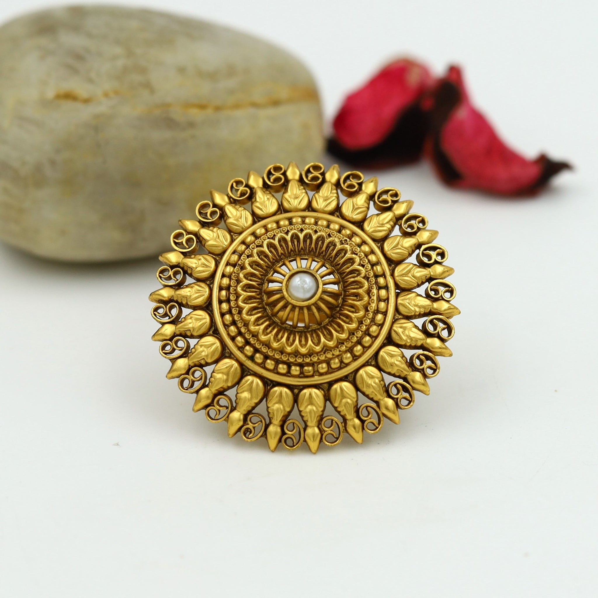 Antique Gold Finish Ring 4013-28