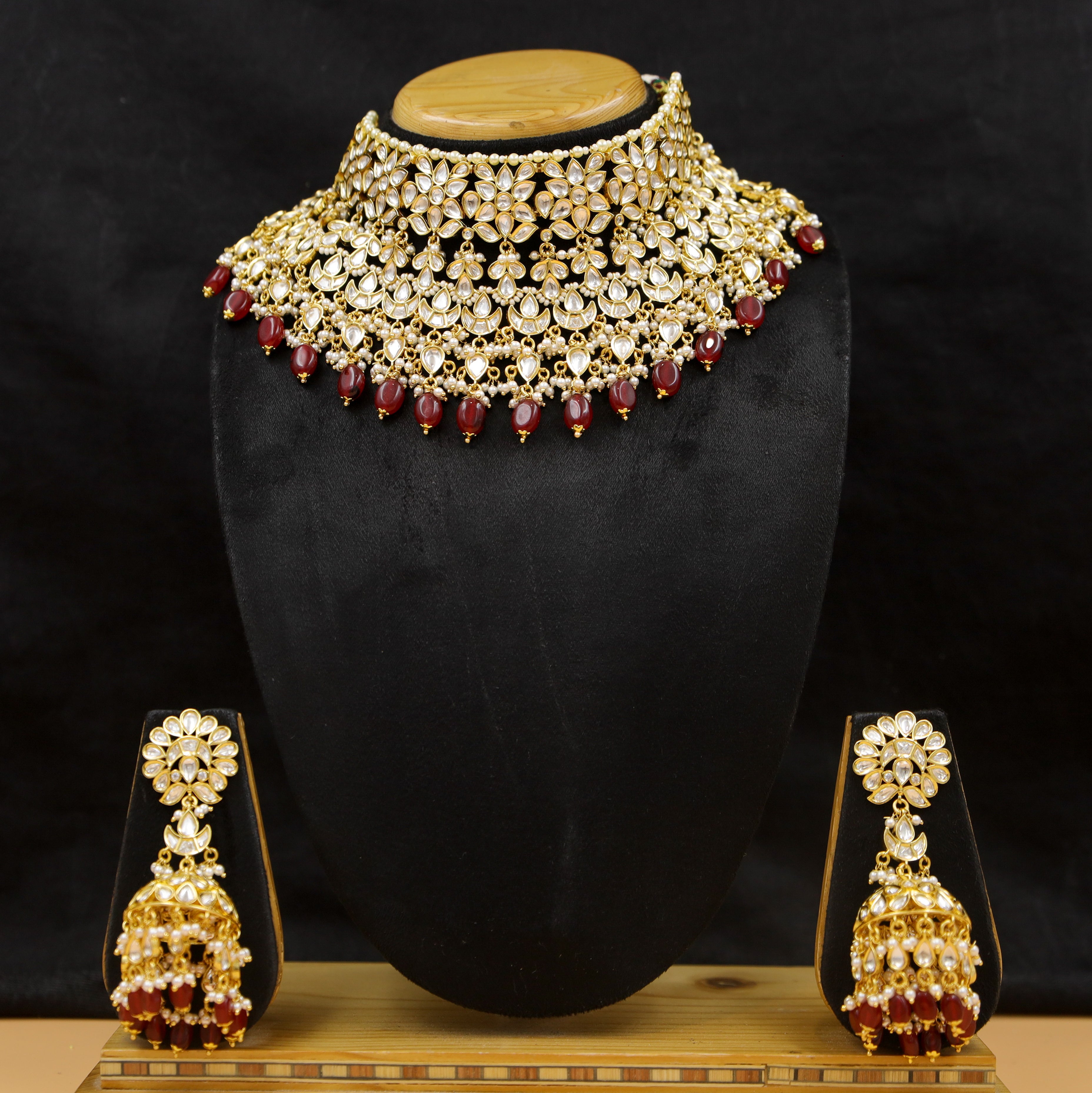 Buy Choker Kundan Necklace Set 10155 28 Online 7227310473269 Dazzles Jewellery
