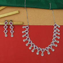 Silver Polish Zircon/AD Necklace Set 6766-69