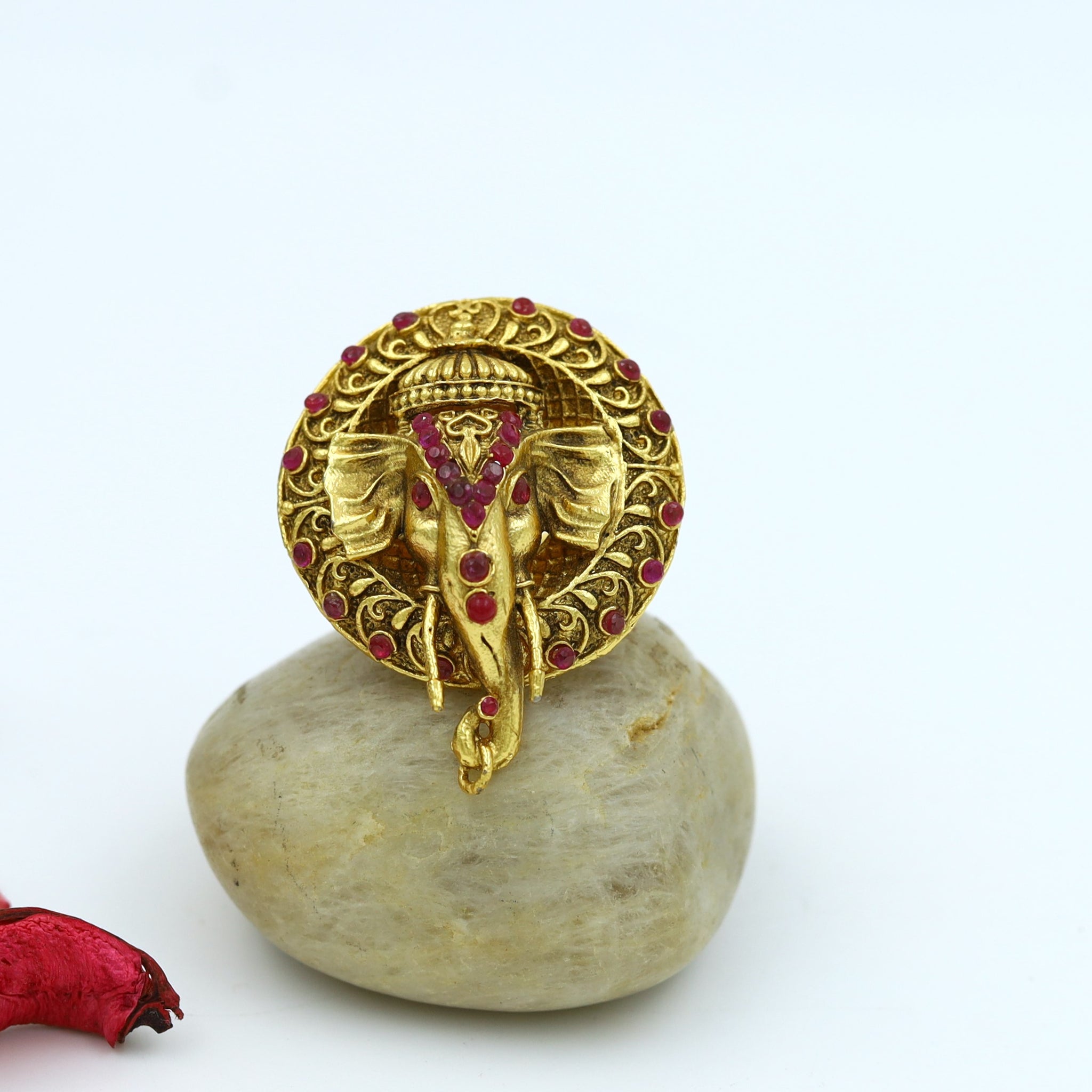 Lord Ganesh Antique Finish Cocktail Ring 7949-1707