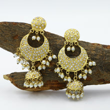White Jadau Earring