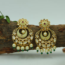 Mint Green Ruby Kundan Chandbali 7505-1016