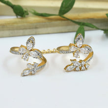 Zircon/AD Double Finger Ring 20207-08