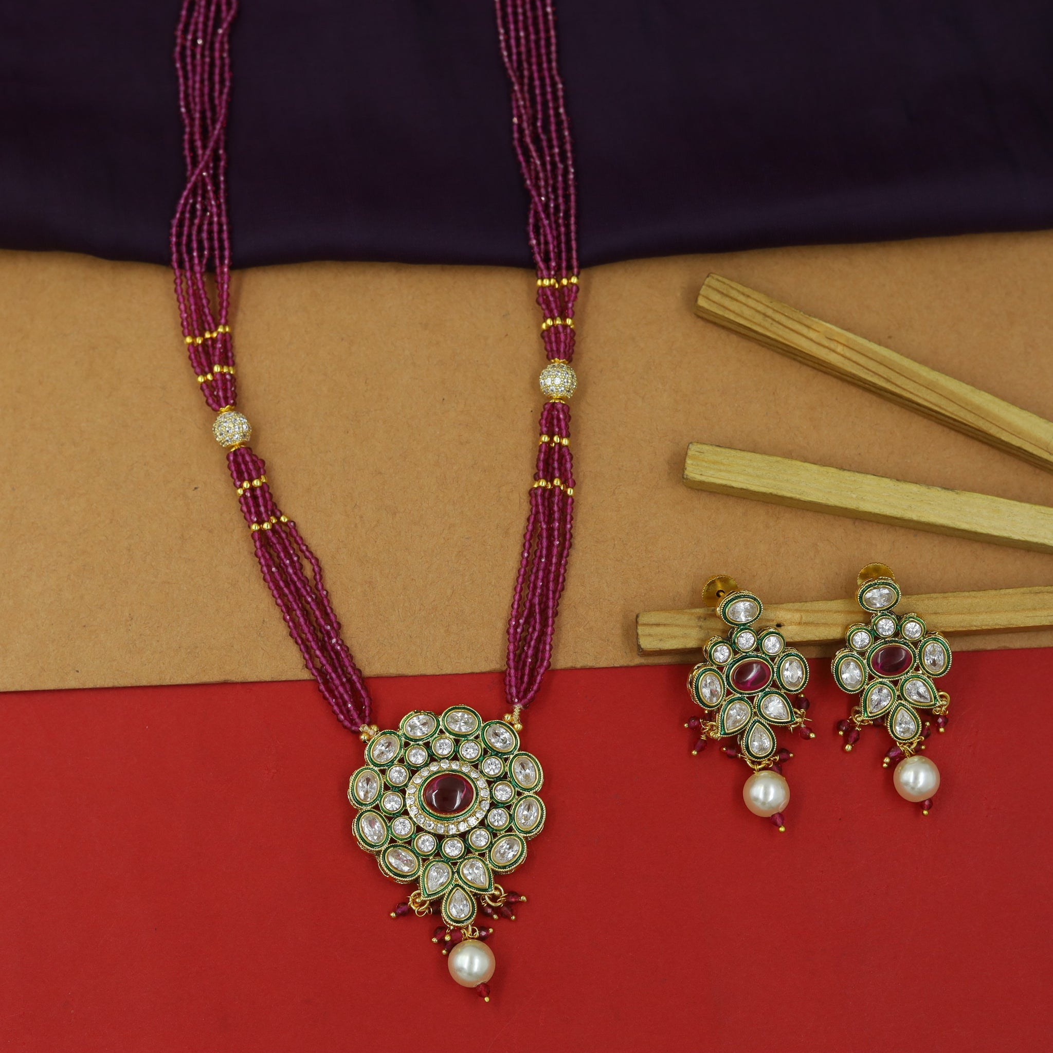Polki Pendant Set 16371-21