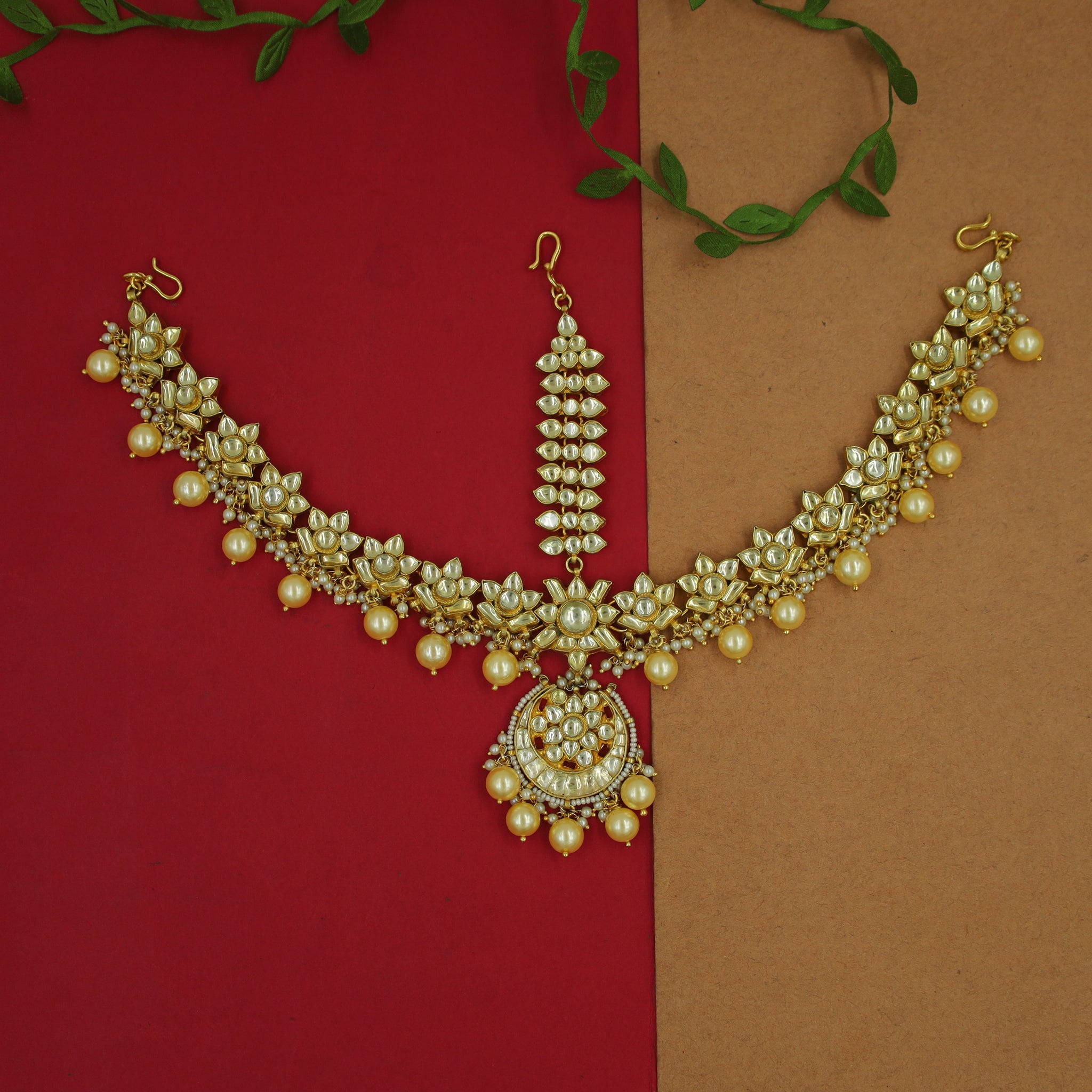 White Color Bridal Mathapatti 13585-0656