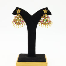 Ruby Green Gold Look Necklace Set 16695