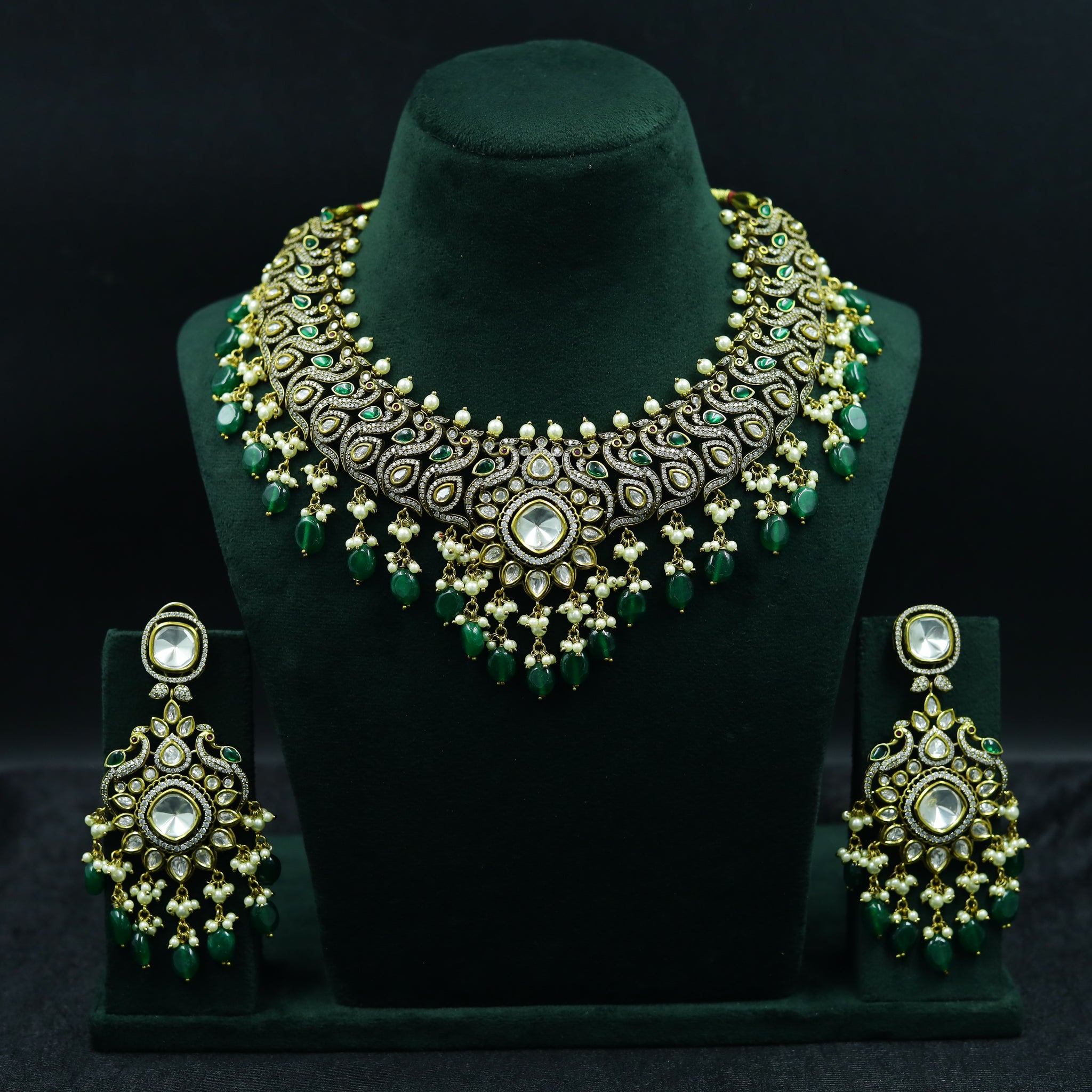 Manish Malhotra Inspired Round Neck Kundan Necklace Set 11072-21
