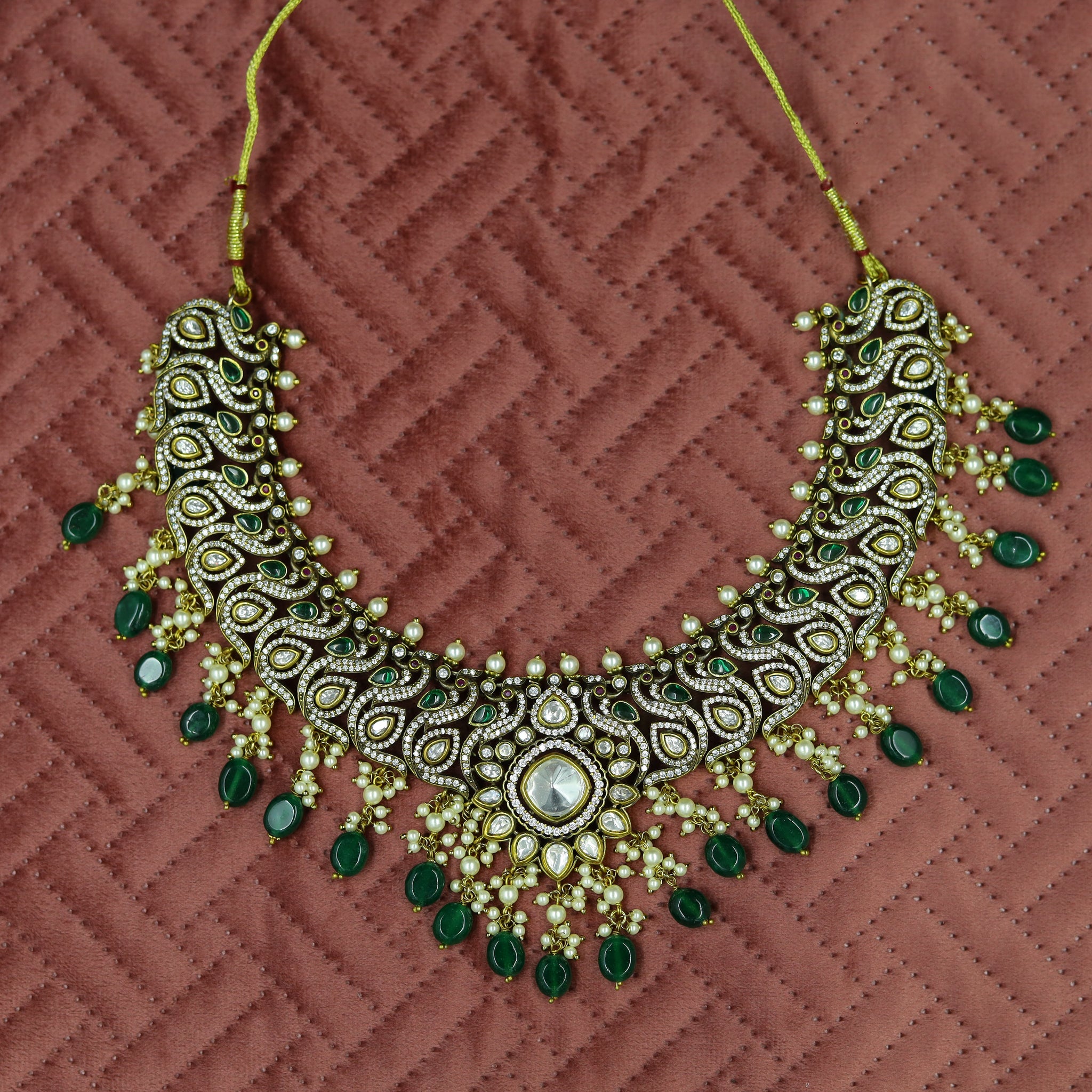 Manish Malhotra Inspired Round Neck Kundan Necklace Set 11072-21