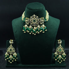 Antique Gold Plated Choker Kundan Necklace Set 11900-69