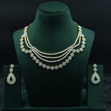 Round Neck Zircon/AD Layered Necklace Set 11890-69