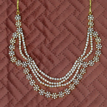 Round Neck Zircon/AD Layered Necklace Set 11890-69