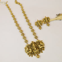 Antique Gold Finish Temple Pendant Set 3458-7523
