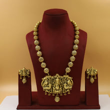 Antique Gold Finish Temple Pendant Set 3458-7523