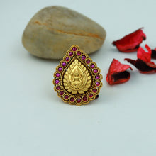 Antique Gold Finish Tample Adjustable Ring 1582-28