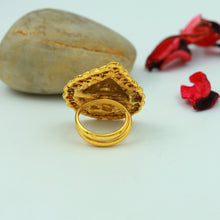 Antique Gold Finish Tample Adjustable Ring 1582-28