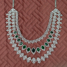 Round Neck Layered Zircon/AD Necklace Set 11906-69