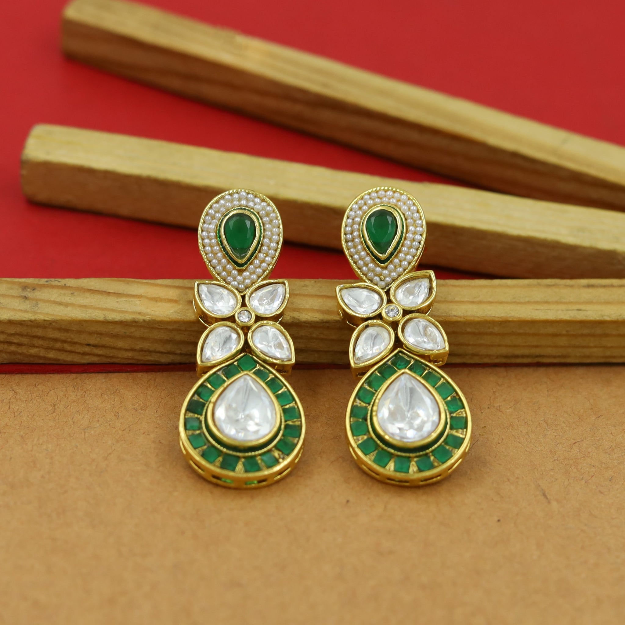 Polki Danglers Earring 16661-21