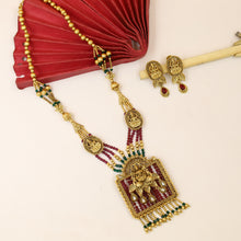 Antique Gold Finish Temple Pendant Set 18303-5485