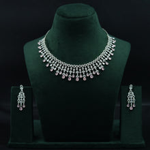Round Neck Zircon/AD Necklace Set 11905-69