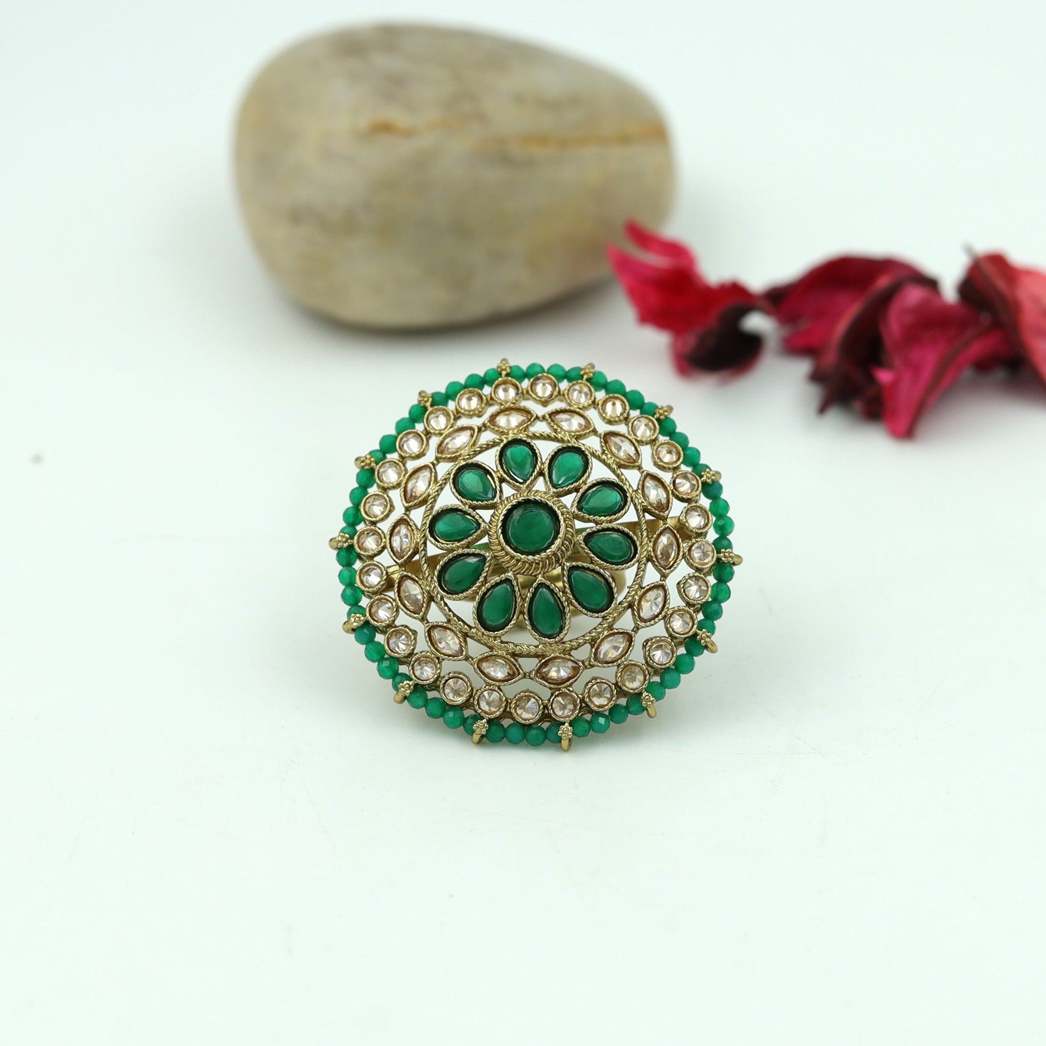 Antique Gold Finish Ring 4005-28