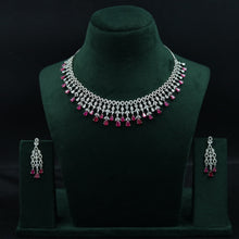 Round Neck Zircon/AD Necklace Set 11905-69