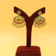 Ruby Green Gold Look Pendant Set