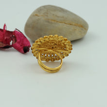Antique Gold Finish Adjustable Cocktail Ring 8298-2176