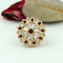 Kundan Cocktail Adjustable Ruby Ring 9732-4802