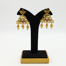 Ruby Green Gold Look Necklace Set 16676-3823