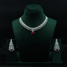 Round Neck Zircon/AD Necklace Set 11899-69