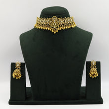 Antique Gold Plated Choker Necklace Set 10059-28