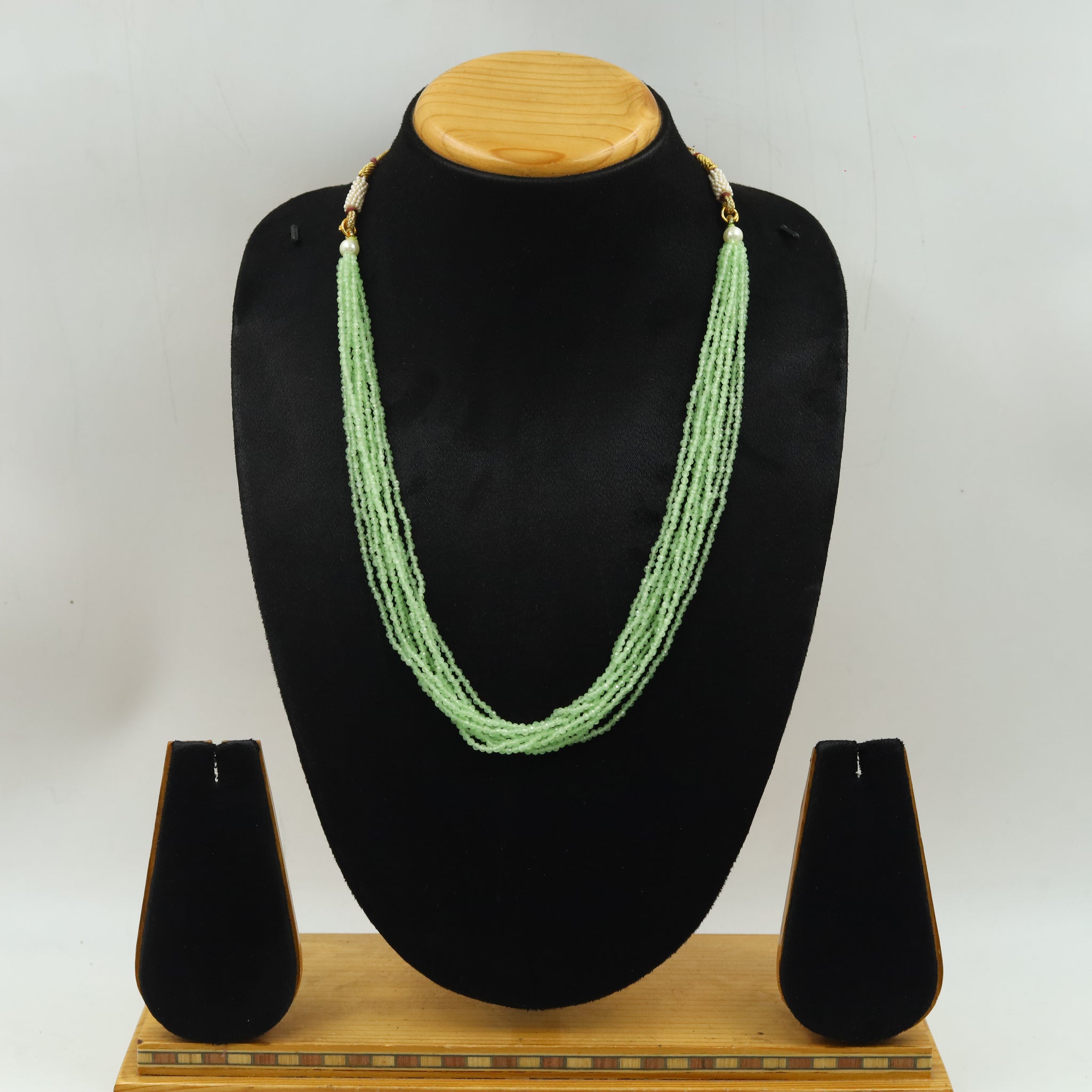 Mint Green Pearl Necklace Set