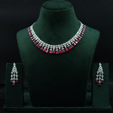 Round Neck Zircon/AD Necklace Set 11904-69