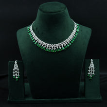 Round Neck Zircon/AD Necklace Set 11904-69