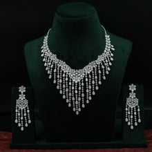 Round Neck Zircon/AD Necklace Set 11901-69